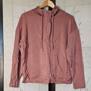 F&F Pink Hooded Sweatshirt with Zipper and Relaxed Fit